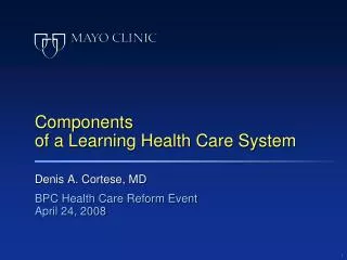 Components of a Learning Health Care System