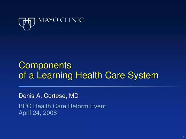 components of a learning health care system