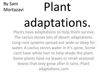 Plant adaptations.