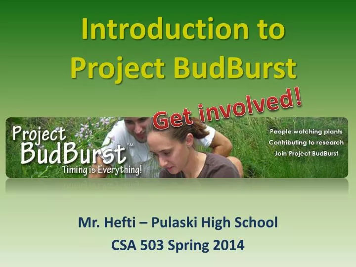 introduction to project budburst