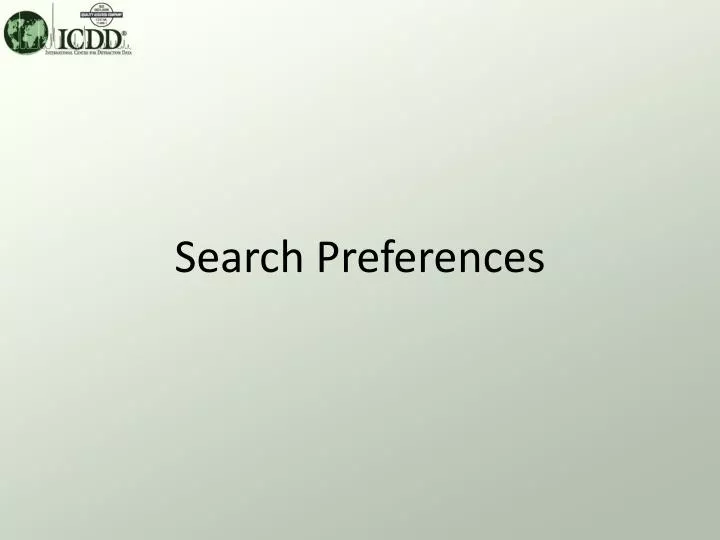 search preferences