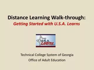 Distance Learning Walk-through: Getting Started with U.S.A. Learns