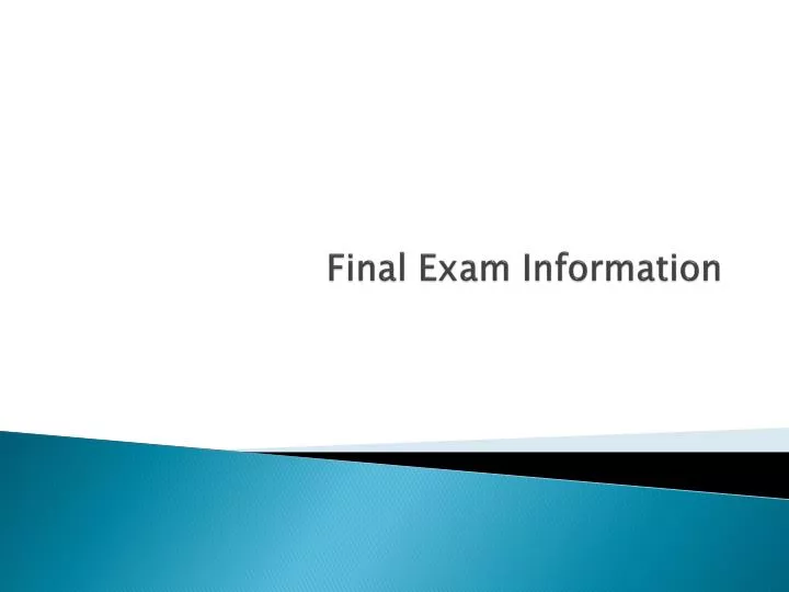 final exam information