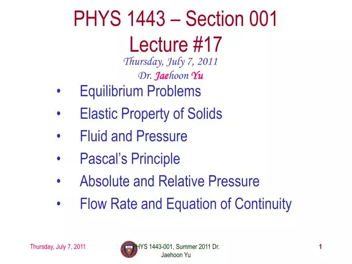 phys 1443 section 001 lecture 17