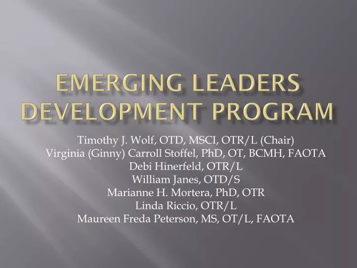 emerging leaders development program