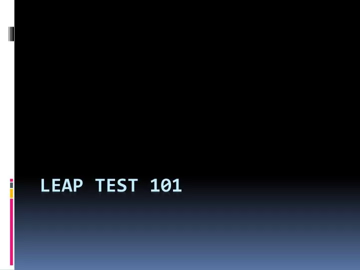 leap test 101