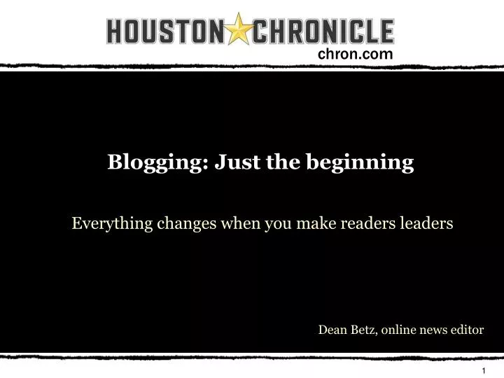 blogging just the beginning
