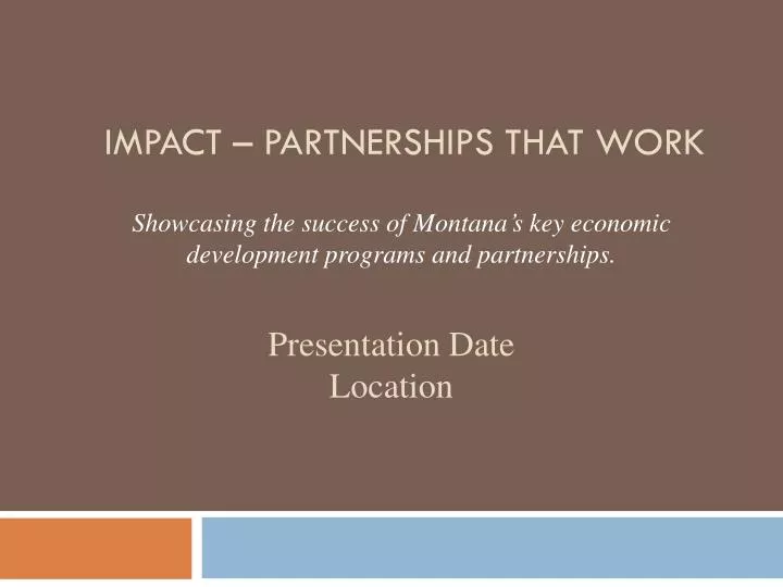 impact partnerships that work