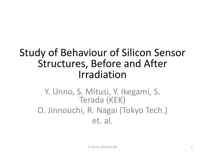 study of behaviour of silicon s ensor s tructures before and after irradiation