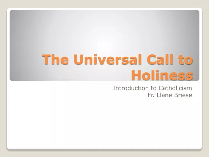 the universal call to holiness