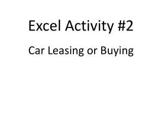 Excel Activity #2