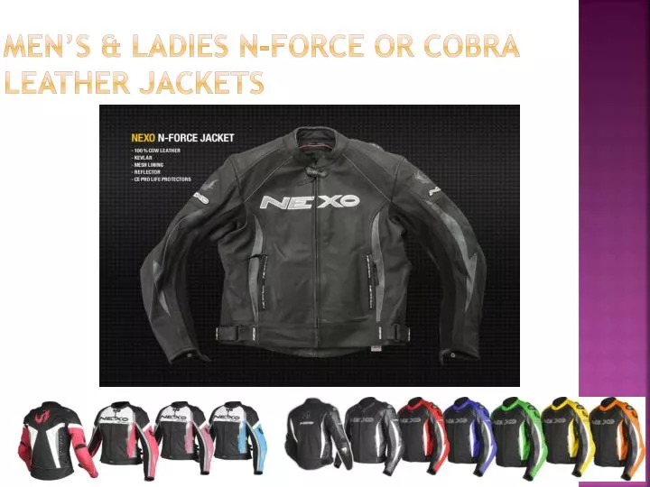 men s ladies n force or cobra leather jackets