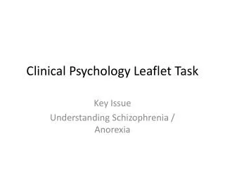 Clinical Psychology Leaflet Task