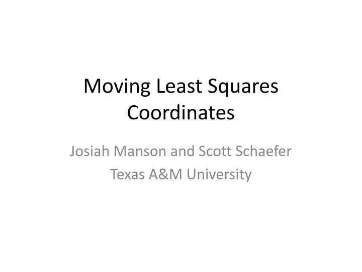 moving least squares coordinates