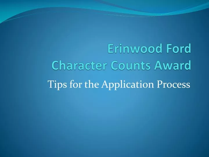 erinwood ford character counts award