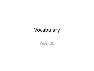 Vocabulary