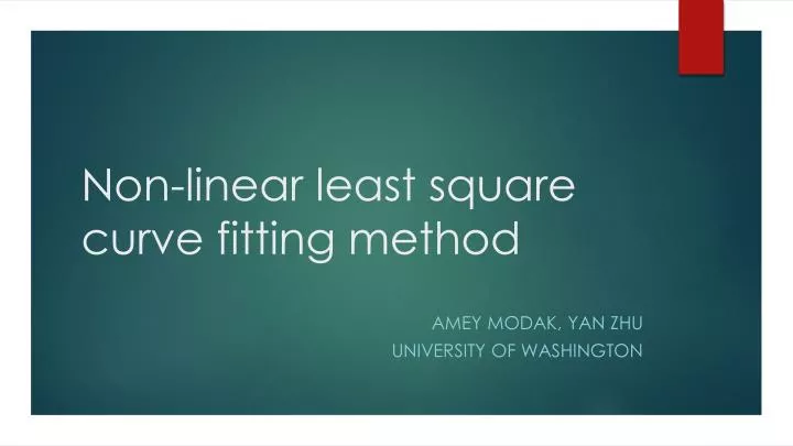 non linear least square curve fitting method