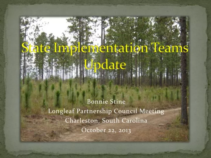 state implementation teams update