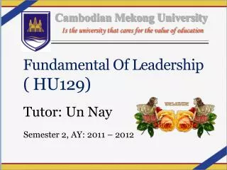 Fundamental Of Leadership ( HU129)