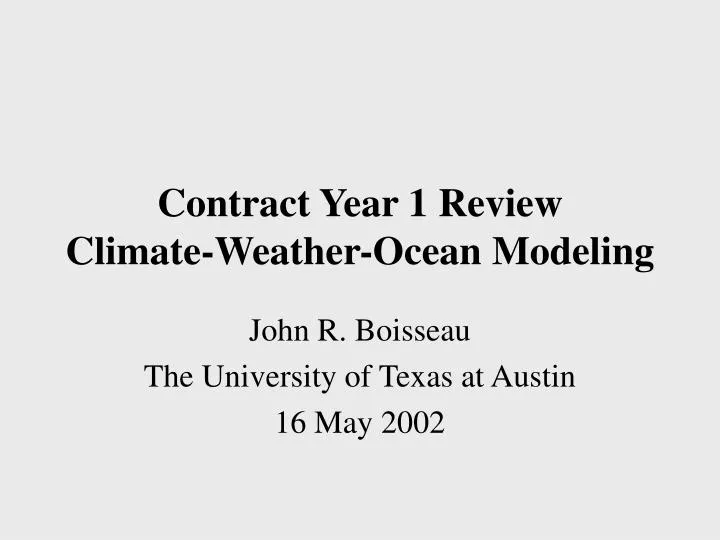 contract year 1 review climate weather ocean modeling