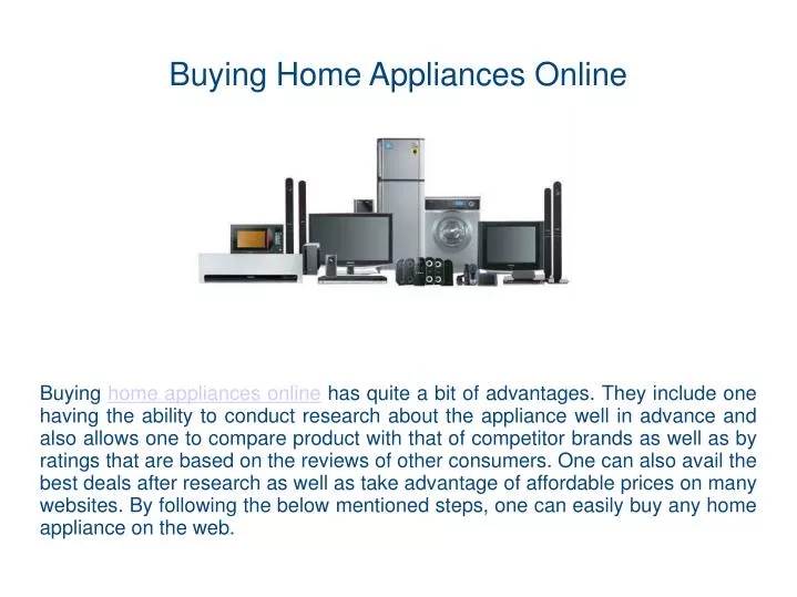 buying home appliances online