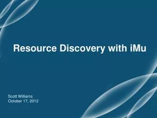 Resource Discovery with iMu