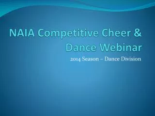 NAIA Competitive Cheer &amp; Dance Webinar