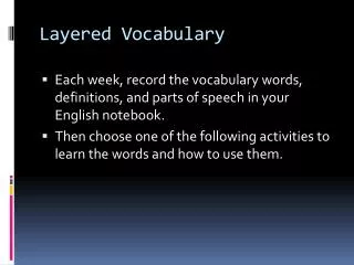Layered Vocabulary