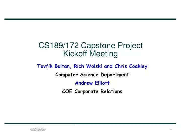 PPT CS189/172 Capstone Project Kickoff Meeting PowerPoint