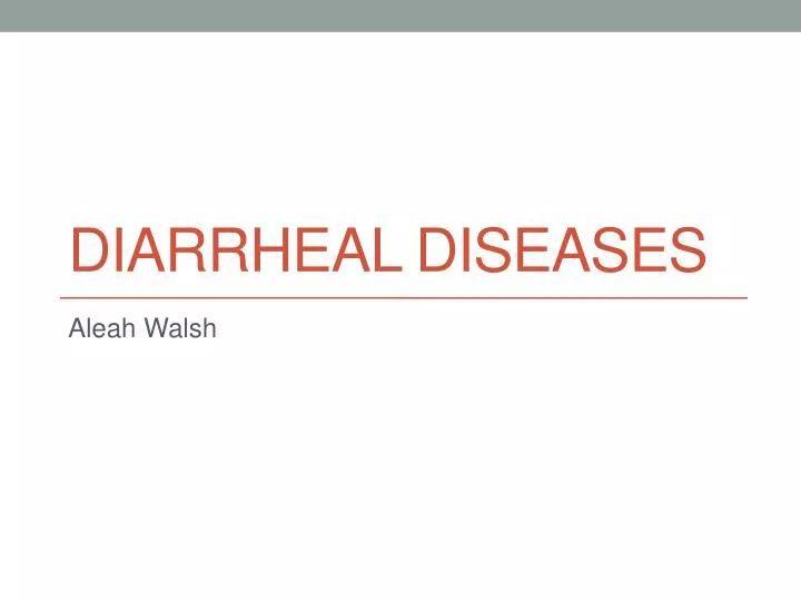 diarrheal diseases