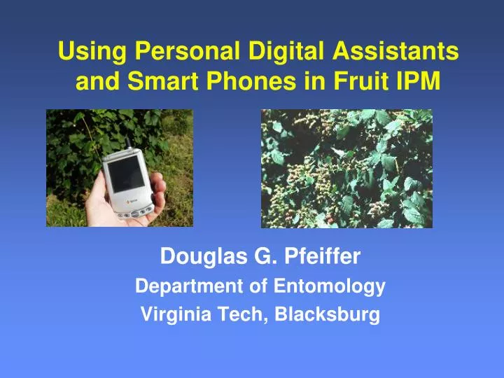 using personal digital assistants and smart phones in fruit ipm