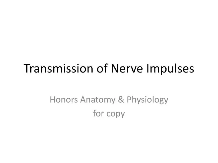 transmission of nerve impulses