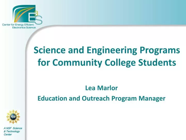 science and engineering programs for community college students