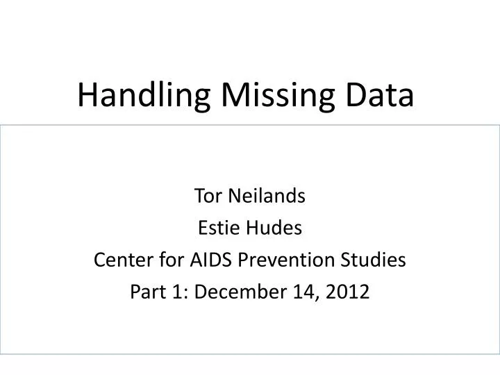 handling missing data