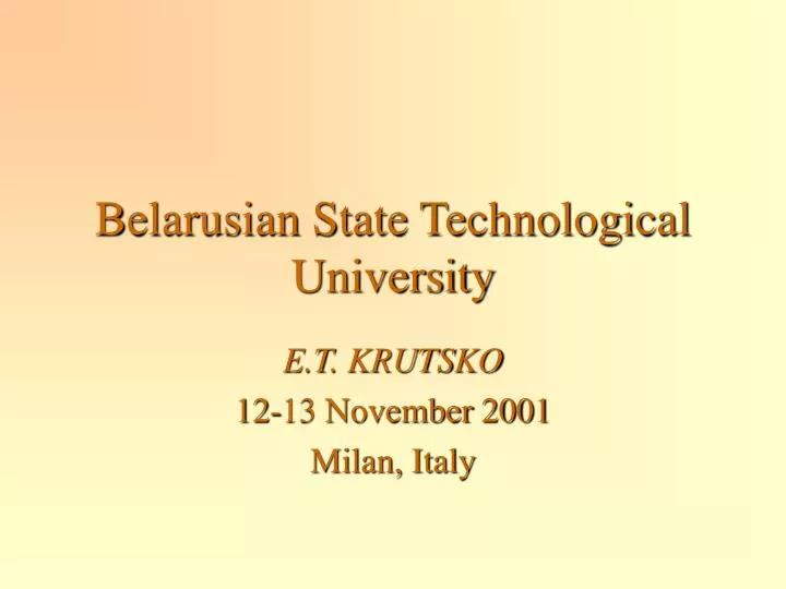 belarusian state technological university