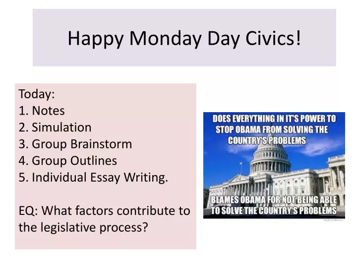 happy monday day civics