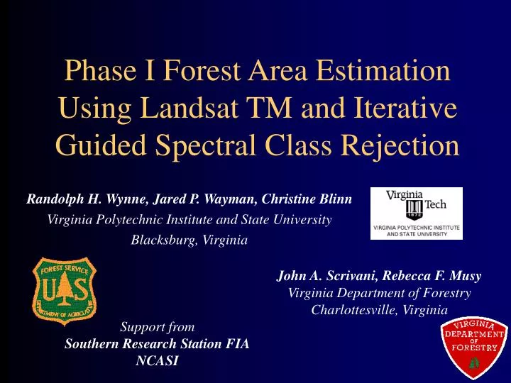 phase i forest area estimation using landsat tm and iterative guided spectral class rejection