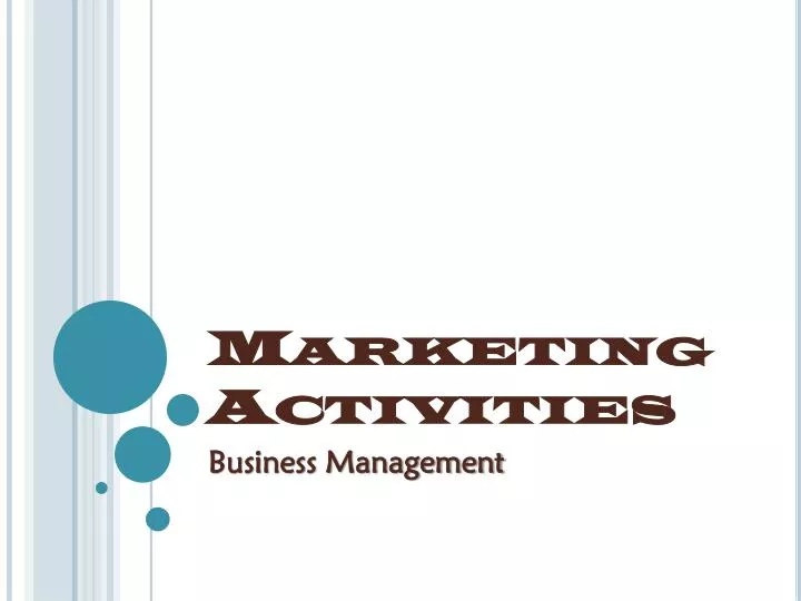 marketing activities