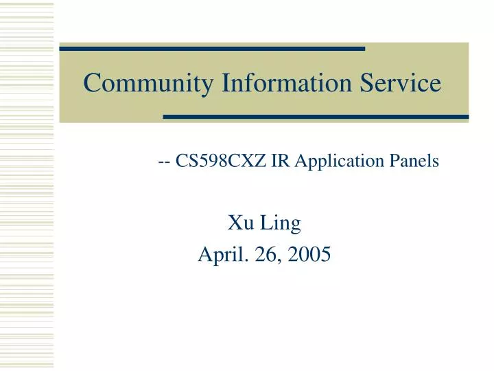 community information service