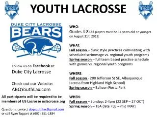 YOUTH LACROSSE