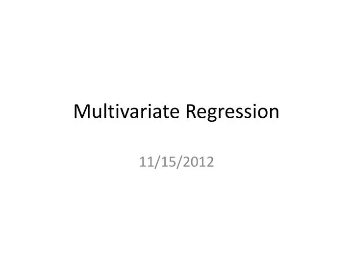 multivariate regression