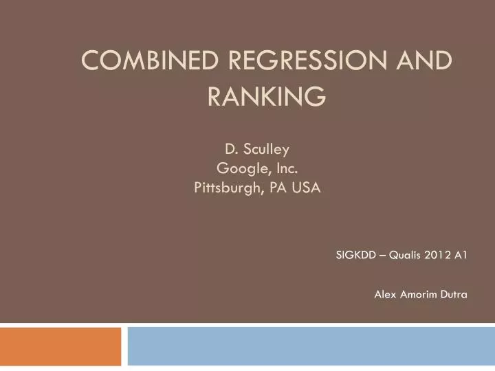combined regression and ranking