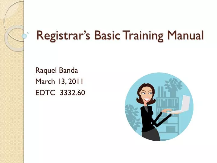 registrar s basic training manual