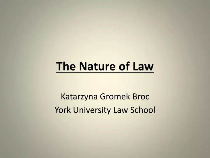 the nature of law