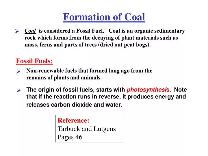 formation of coal