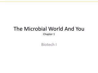 The Microbial World And You Chapter 1