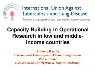 Capacity Building in Operational Research in low and middle-income countries