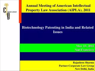 Annual Meeting of American Intellectual Property Law Association (AIPLA), 2011
