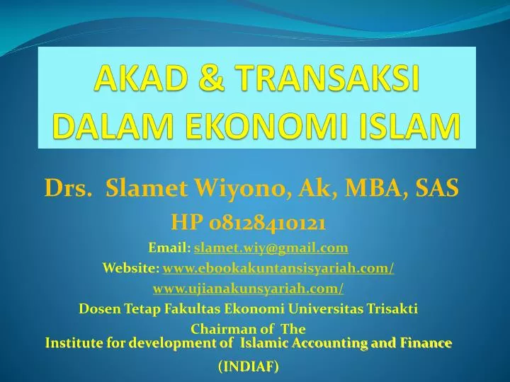 akad transaksi dalam ekonomi islam