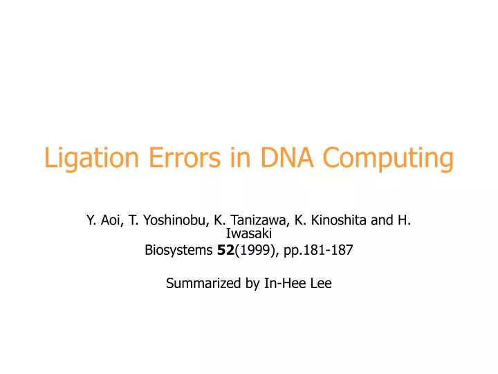 ligation errors in dna computing